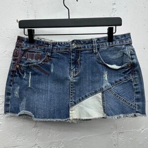 Y2K Low Rise Denim Micro Mini Skirt